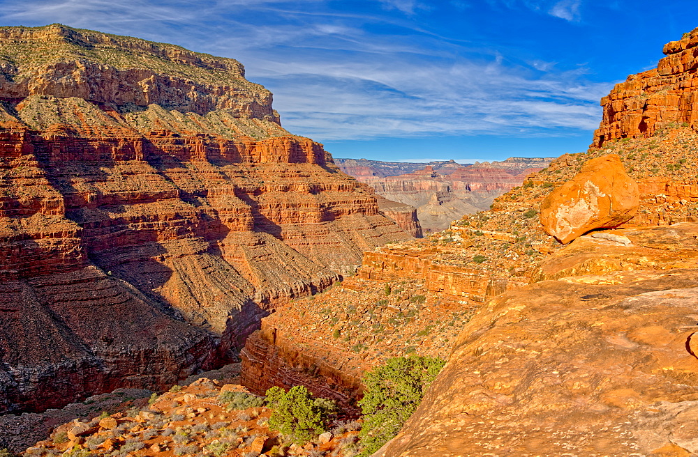 View of Hermit Creek Canyon from a cliff near Santa Maria Springs along the Hermit Trail, Grand Canyon National Park, UNESCO World Heritage Site, Arizona, United States of America, North America