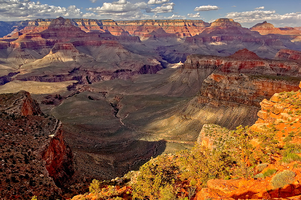 Grand Canyon South Rim viewed from Cedar Ridge along the South Kaibab Trail, UNESCO World Heritage Site, Arizona, United States of America, North America