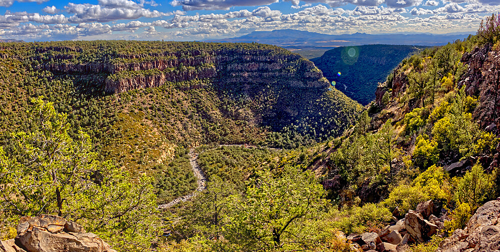 Upper section of Bear Canyon facing south, located in northeastern section of Prescott National Forest near Drake, Arizona, United States of America, North America