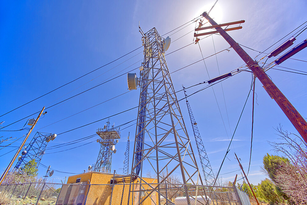 TV, Radio, and Cell Phone Towers perched on the summit of Mingus Mountain near Jerome, Arizona, United States of America, North America