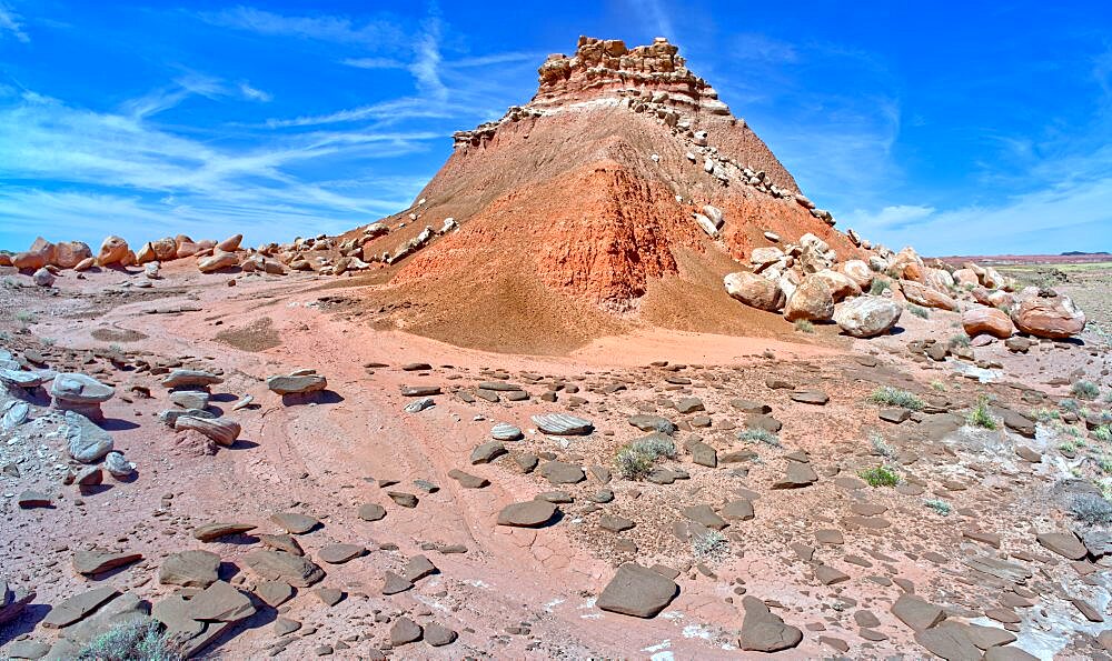 Formation west of Pintado Point in Petrified Forest National Park Arizona called Pintado's Castle.