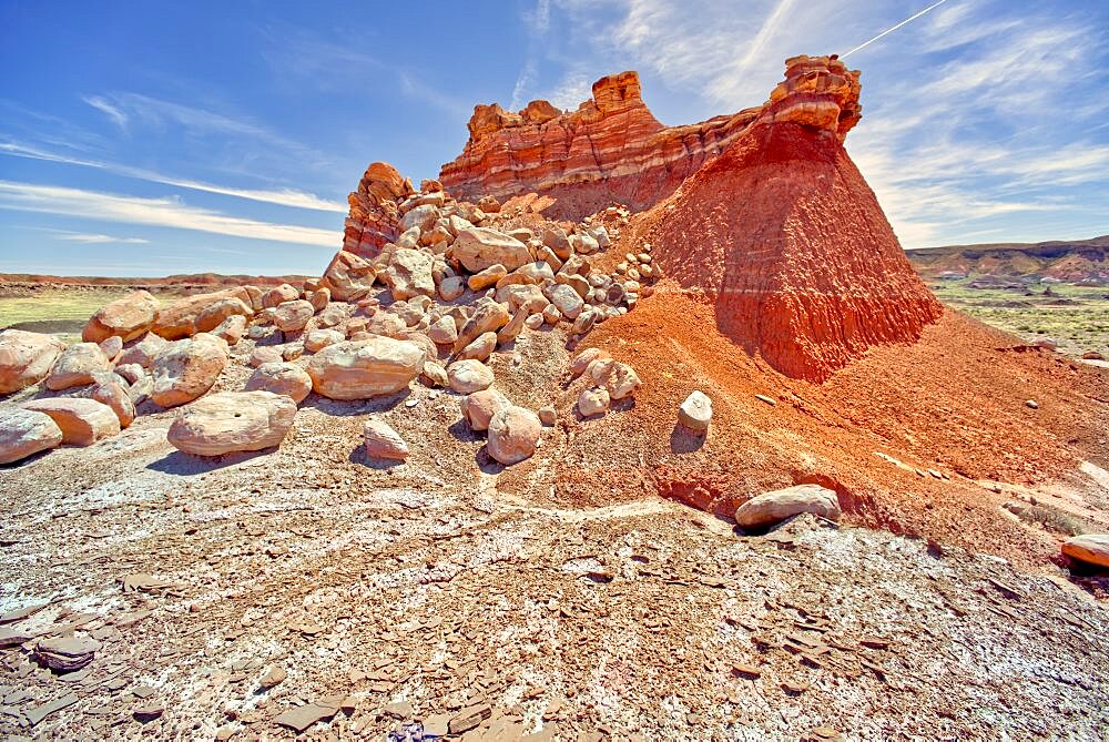 Formation west of Pintado Point in Petrified Forest National Park Arizona called Pintado's Castle.