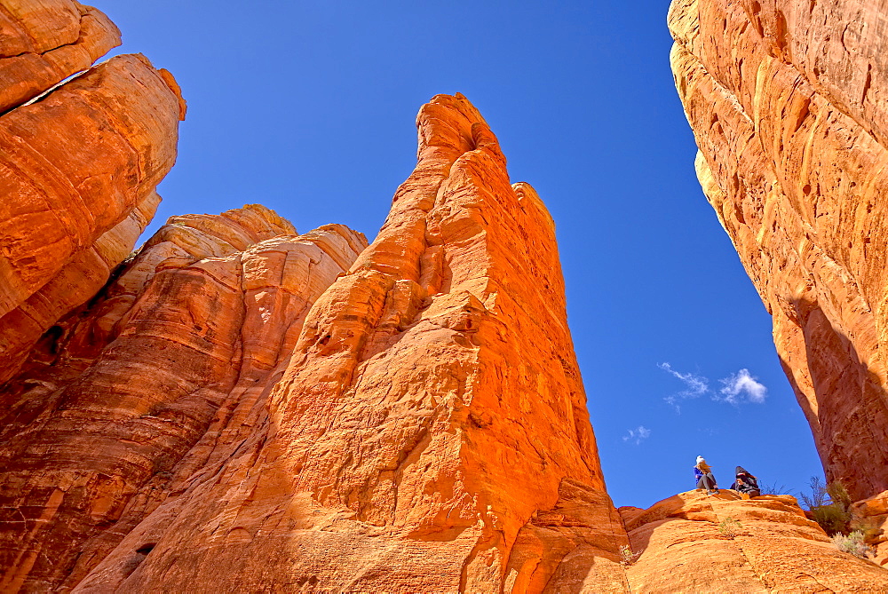 View of the sky from the centre of Cathedral Rock in Sedona, Arizona, United States of America, North America