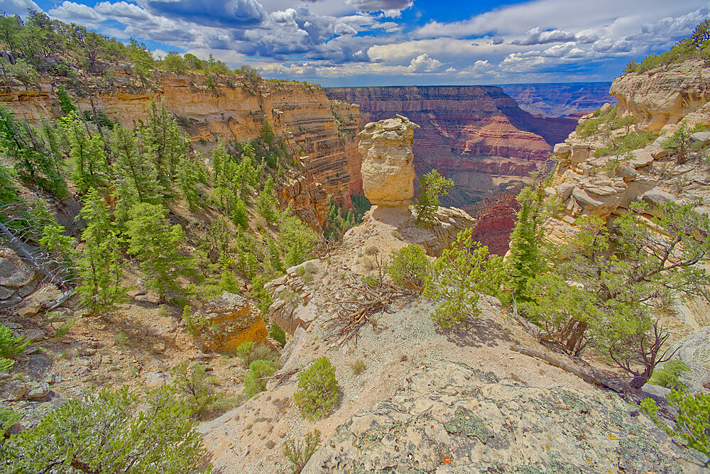 Loki's Rock at Grand Canyon east of Thor's Hammer Overlook, Grand Canyon National Park, UNESCO World Heritage Site, Arizona, United States of America, North America