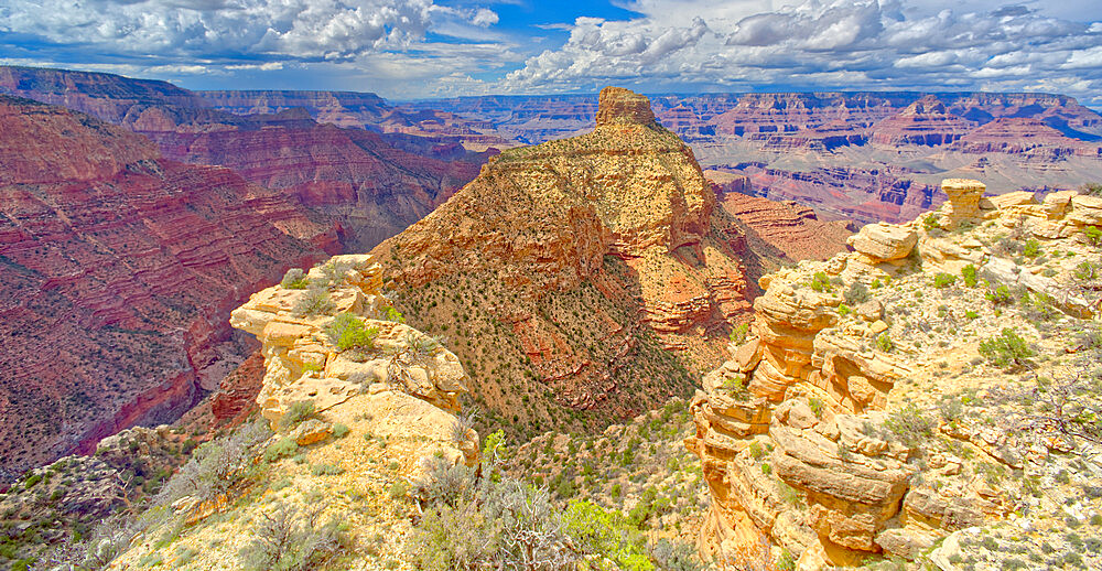 Coronado Butte at Grand Canyon viewed from the end of Coronado Ridge, Grand Canyon National Park, UNESCO World Heritage Site, Arizona, United States of America, North America