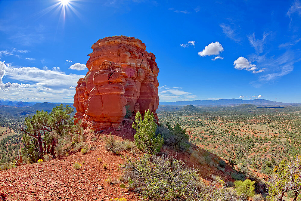 The south spire on the south summit of Cockscomb Butte in Sedona, Arizona, United States of America, North America