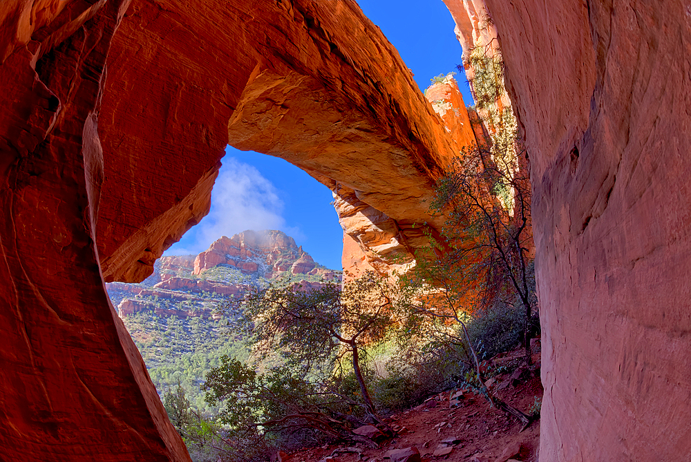 The natural arch of Fay Canyon in Sedona, Arizona, United States of America, North America