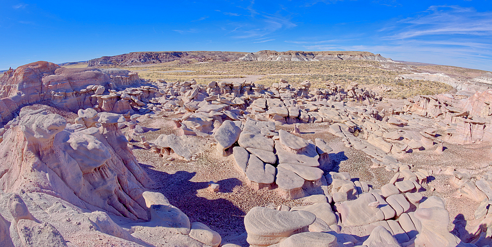 A field of hoodoos along the Red Basin Trail in Petrified Forest National Park Arizona called Pharaoh's Garden.