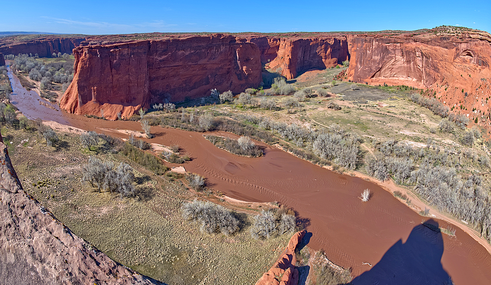 View of Tunnel Canyon in Canyon De Chelly from just west of Tseyi Overlook, Arizona, United States of America, North America