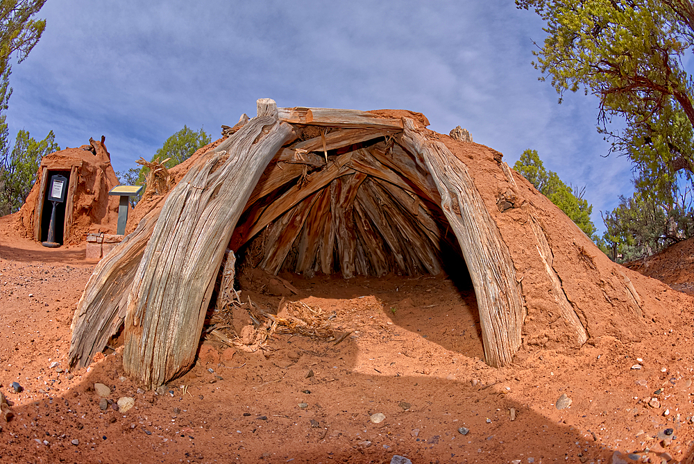 Ancient Hogans used in Navajo ceremonies, in Navajo National Monument, Navajo Indian Reservation northwest of the town of Kayenta, Arizona, United States of America, North America