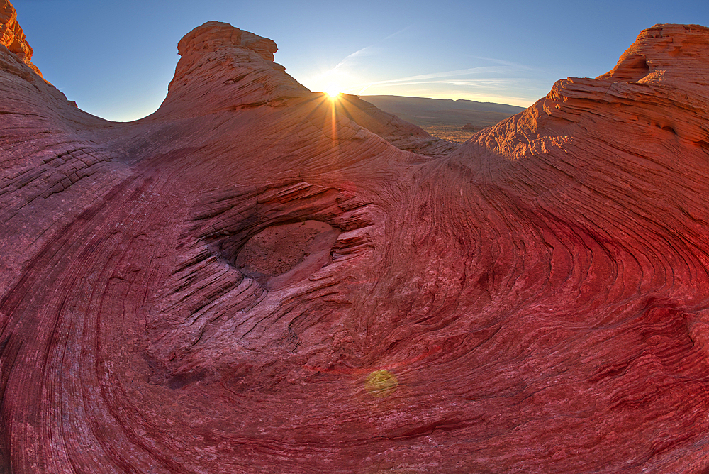 The west rock ridge of the New Wave along the Beehive Trail in the Glen Canyon Recreation Area near Page, Arizona, United States of America, North America