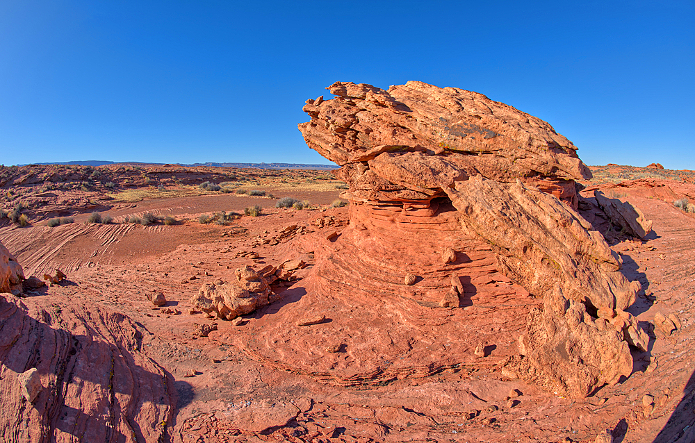 An eroded Sandstone hoodoo formation north of the Horseshoe Bend Overlook along the Colorado River in Page, Arizona, United States of America, North America