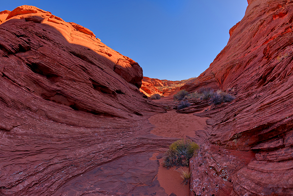 The pathway into a spur canyon just north of the main overlook of Horseshoe Bend, Arizona, United States of America, North America