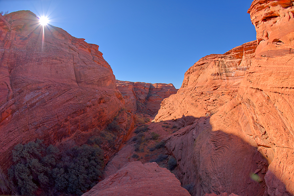 A narrowing of the spur canyon just north of the main overlook of Horseshoe Bend, Arizona, United States of America, North America