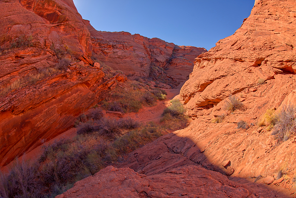 A narrowing of the spur canyon just north of the main overlook of Horseshoe Bend, Arizona, United States of America, North America