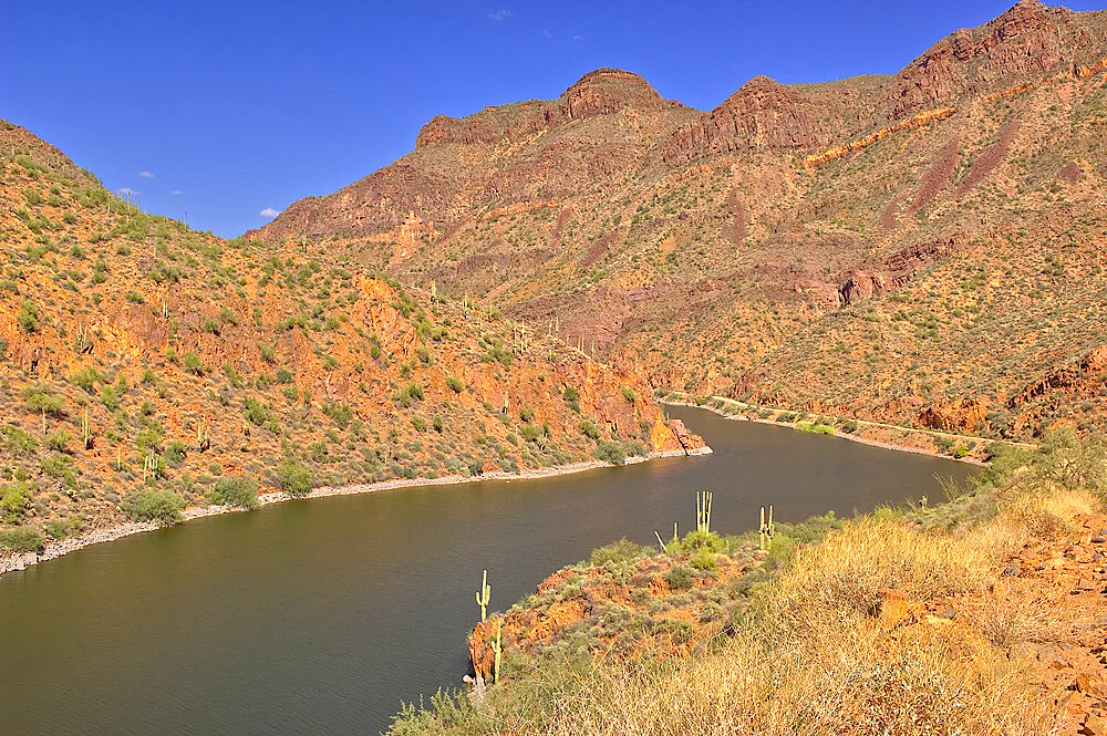 The Salt River along State Route 88, the oldest route in Arizona, just north of Apache Junction, Arizona, United States of America, North America