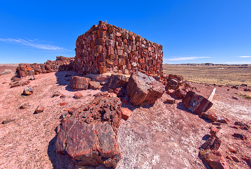 Closeup of the historic Agate House in Petrified Forest National Park, Arizona, United States of America, North America