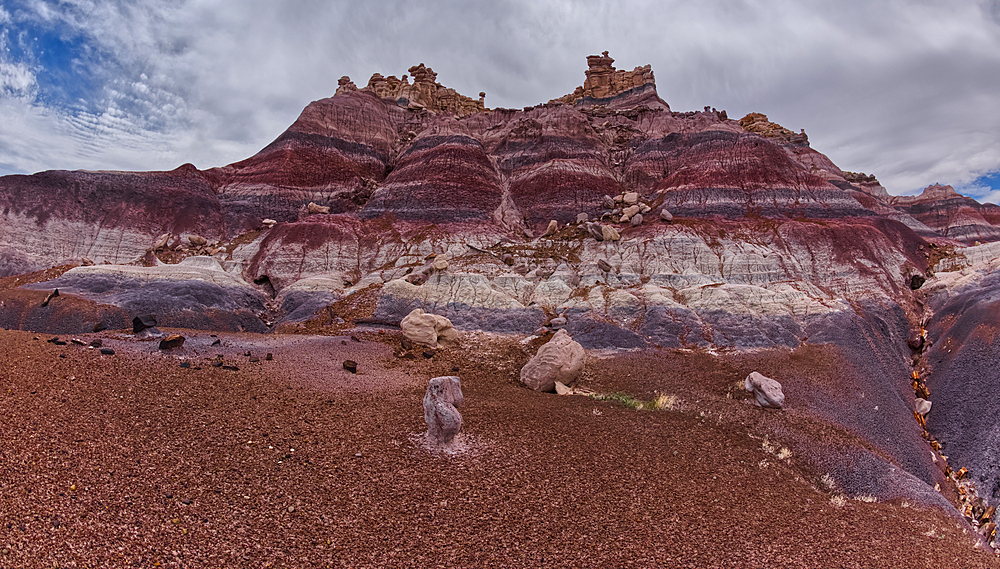 The Billings Gap Overlook on the east side of Blue Mesa in Petrified Forest National Park, Arizona, United States of America, North America