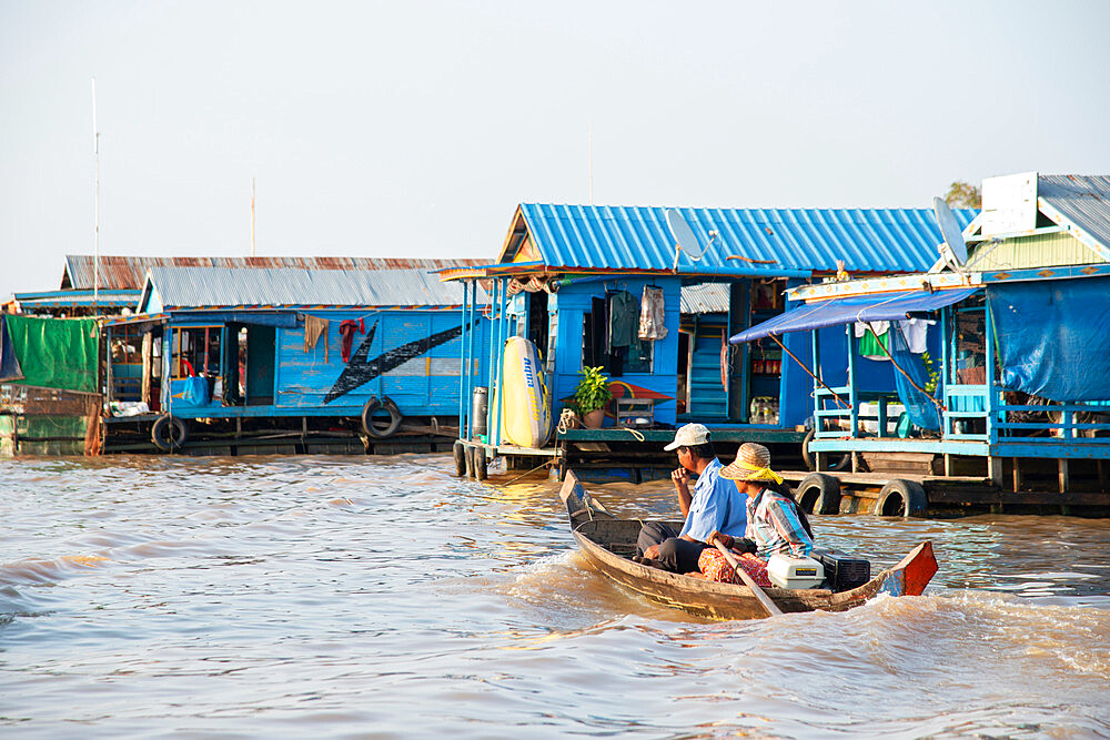 Floating village at Tonle Sap Lake, Cambodia, Indochina, Southeast Asia, Asia