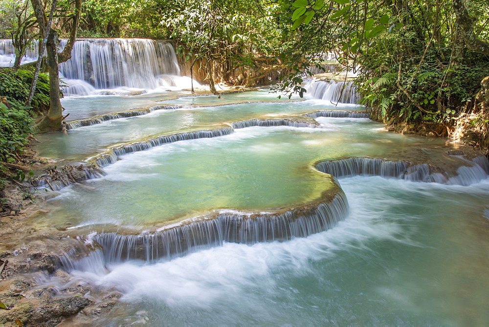 Kuang Si falls near Luang Prabang, Laos, Indochina, Southeast Asia, Asia