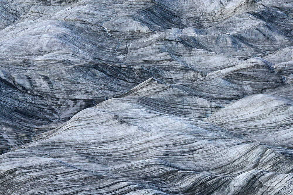 Glacier ice flow shaped by wind, Nunavut and Northwest Territories, Canada, North America