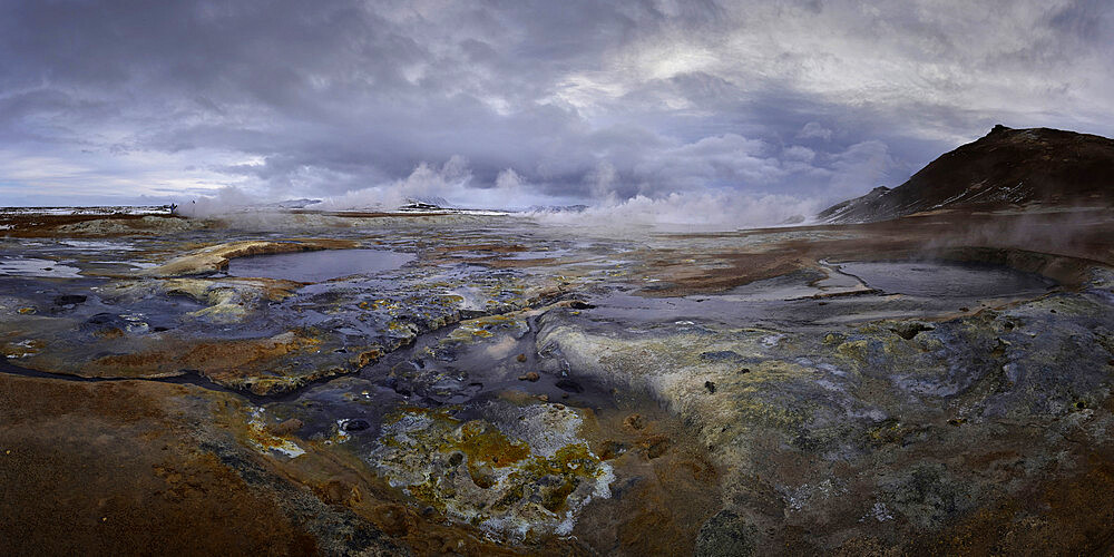 Mud pots at Hverir Thermal Area, Iceland, Polar Regions