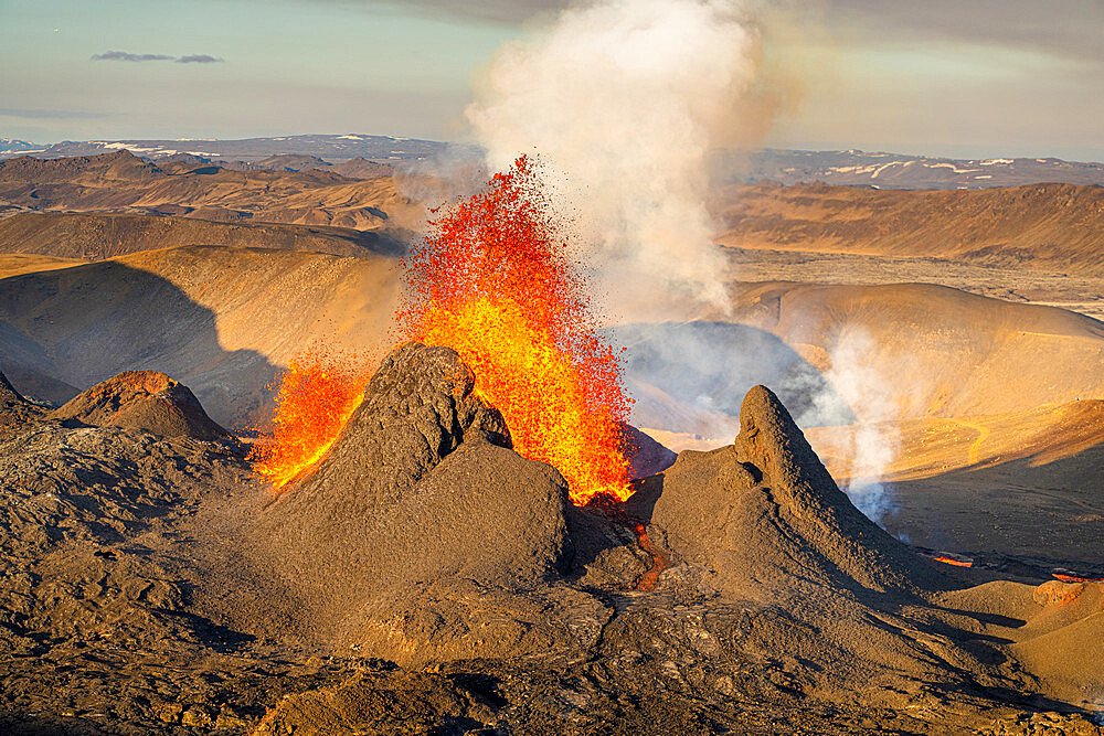 The Geldingadalir Volcanic Eruption, Fagradalsfjall, Iceland, Polar Regions