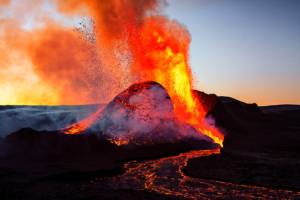 The Geldingadalir Volcanic Eruption, Fagradalsfjall, Iceland, Polar Regions