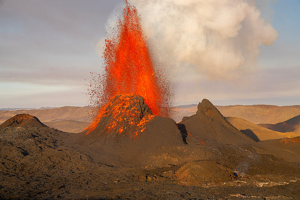 The Geldingadalir Volcanic Eruption, Fagradalsfjall, Iceland, Polar Regions