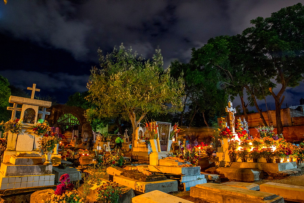 Dia De Los Muertos (Day of the Dead) celebrations in the cemeteries of Oaxaca, Mexico, North America