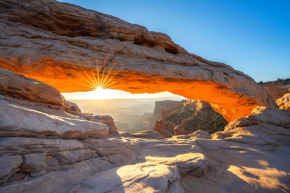 Sunburst at Mesa Arch, Canyonlands National Park, Utah, United States of America, North America