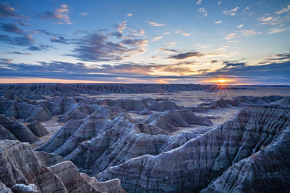 Sunrise over the Badlands, Badlands National Park, South Dakota, United States of America, North America