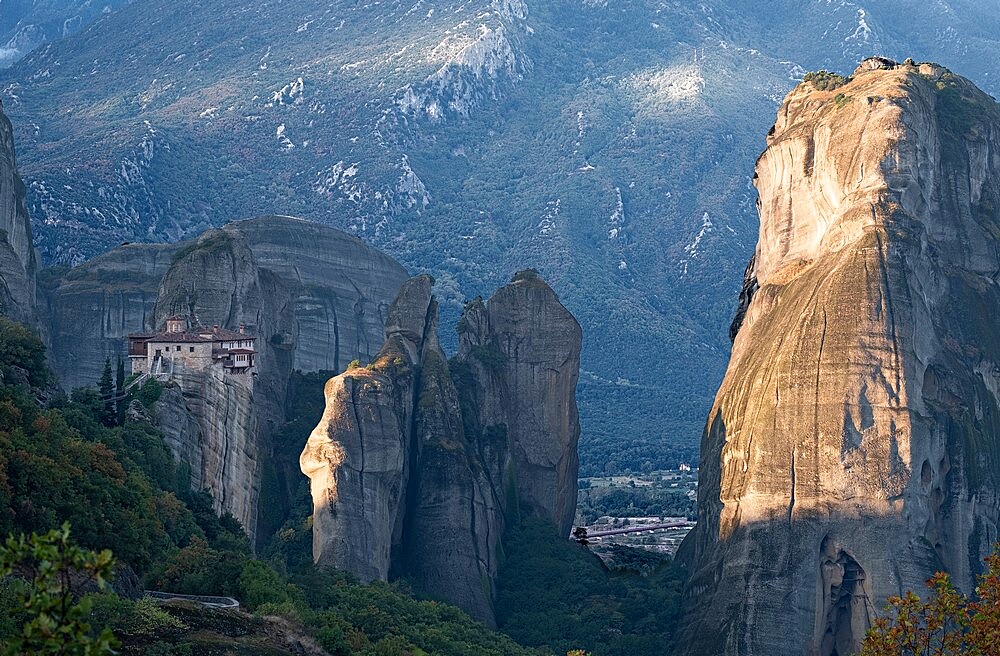 Sunrise on the Meteoras, Meteora, Thessaly, Greece, Europe