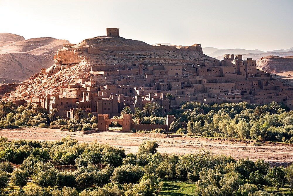 Ait Ben Haddou Ksar at sunset, UNESCO World Heritage Site, Morocco, North Africa, Africa