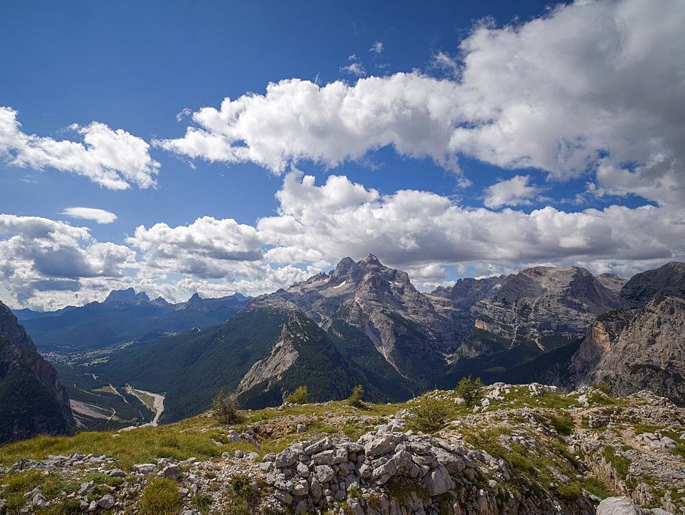 View on Tofane from the top of Croda de r'Ancona, Dolomites, Italy