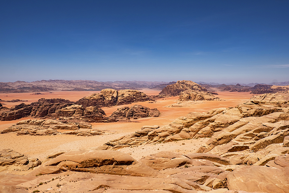 Red sand and rocks in the Wadi Rum desert, Jordan, Middle East