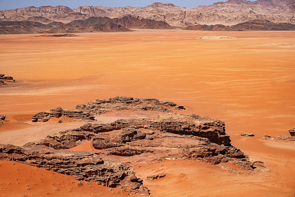 Red sand and rocks in the Wadi Rum desert, Jordan, Middle East