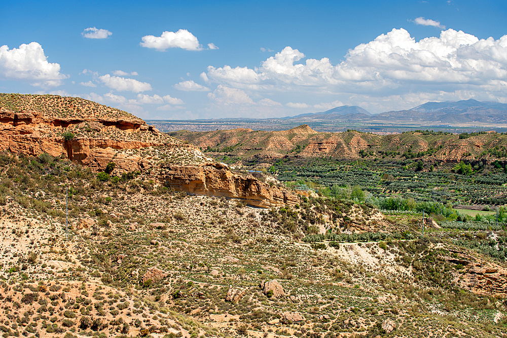 Desert landscape view at Francisco Abellan Dam, Granada, Andalusia, Spain, Europe