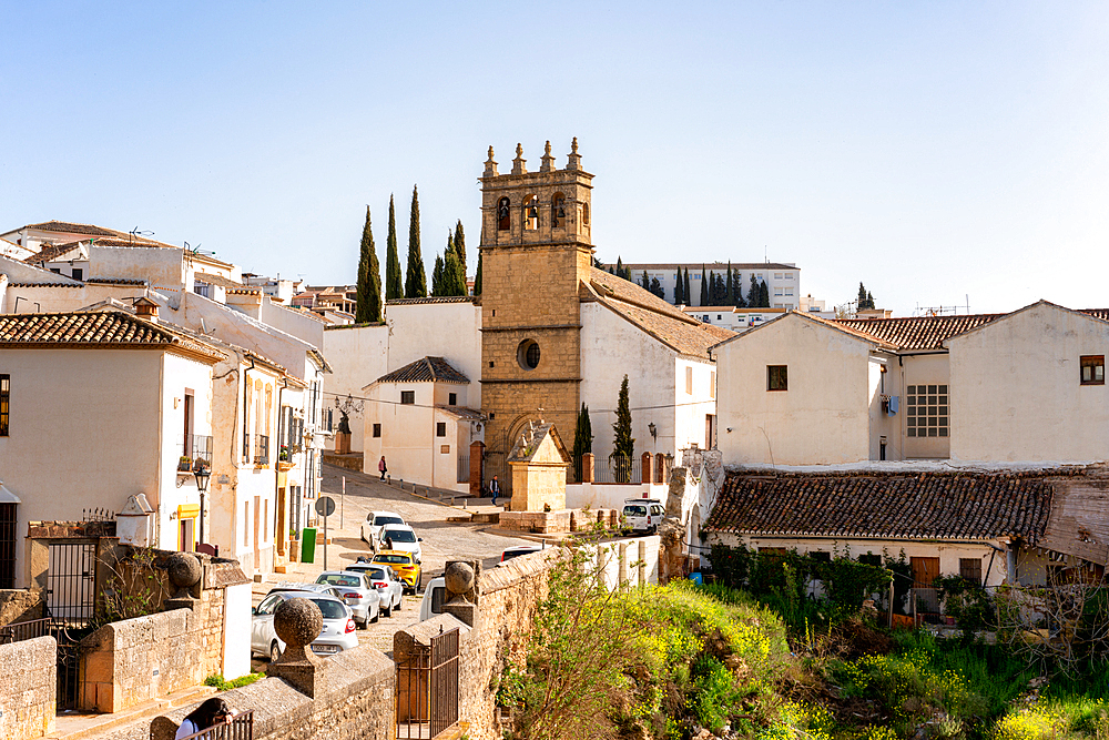 View of white village, Ronda, Pueblos Blancos, Andalusia, Spain, Europe