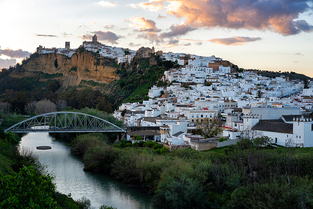 Arcos de la Frontera sunset view in Pueblos Blancos region, Andalusia, Spain, Europe