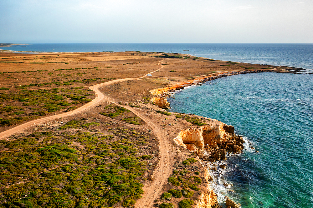 Su Tingiosu wild coast in Sardinia, drone aerial view, Sardinia, Italy, Mediterranean, Europe