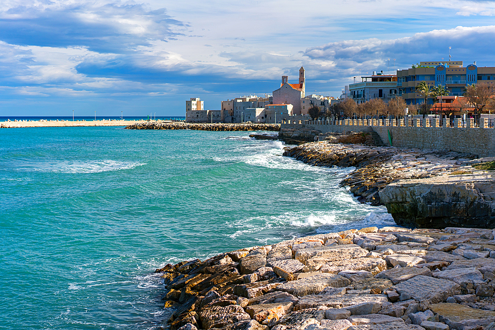 Giovinazzo historic center view with Saint Mary of the Assumption cathedral, in Italy