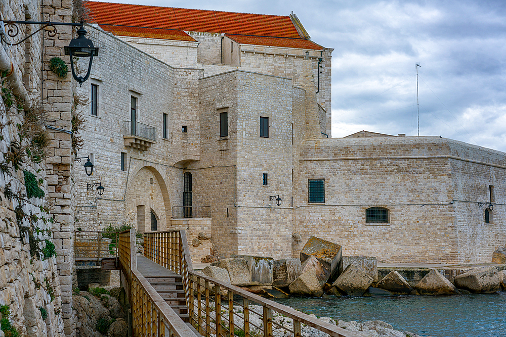 Wooden path to Saint Mary of the Assumption Cathedral, Giovinazzo, Apulia, Italy, Europe