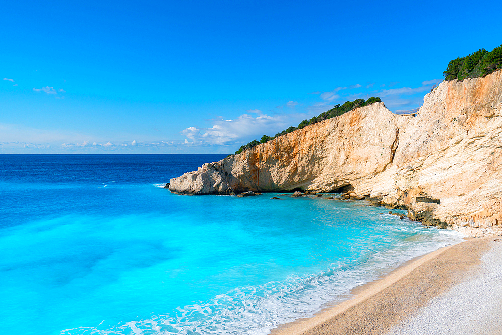 Porto Katsiki beach with turquoise water in Lefkada island, in Greece