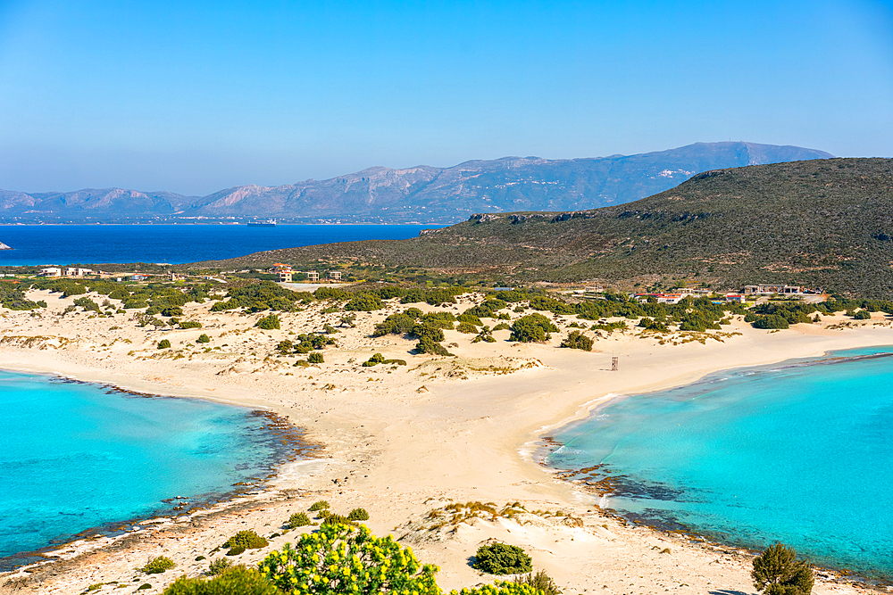 Simos beach with turquoise water in Elafonisos island, Greece