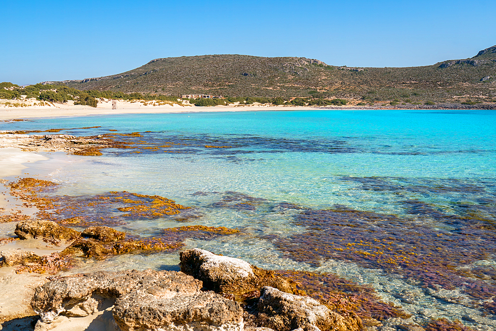 Simos beach with turquoise water in Elafonisos island, Greece