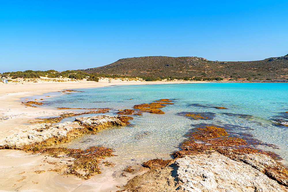 Simos beach with turquoise water in Elafonisos island, Greece