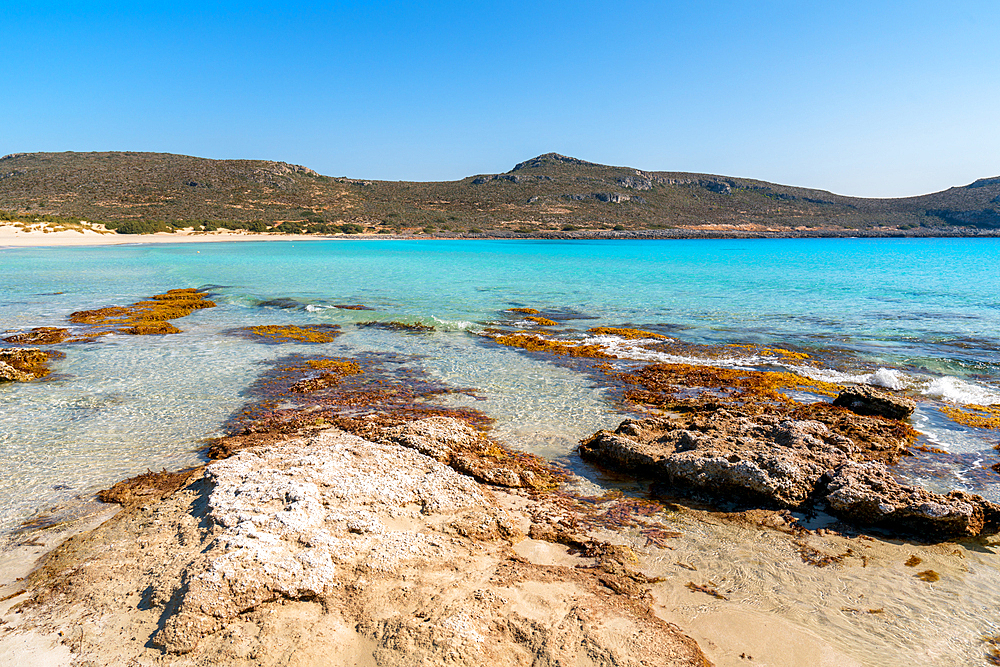 Simos beach with turquoise water in Elafonisos island, Greece