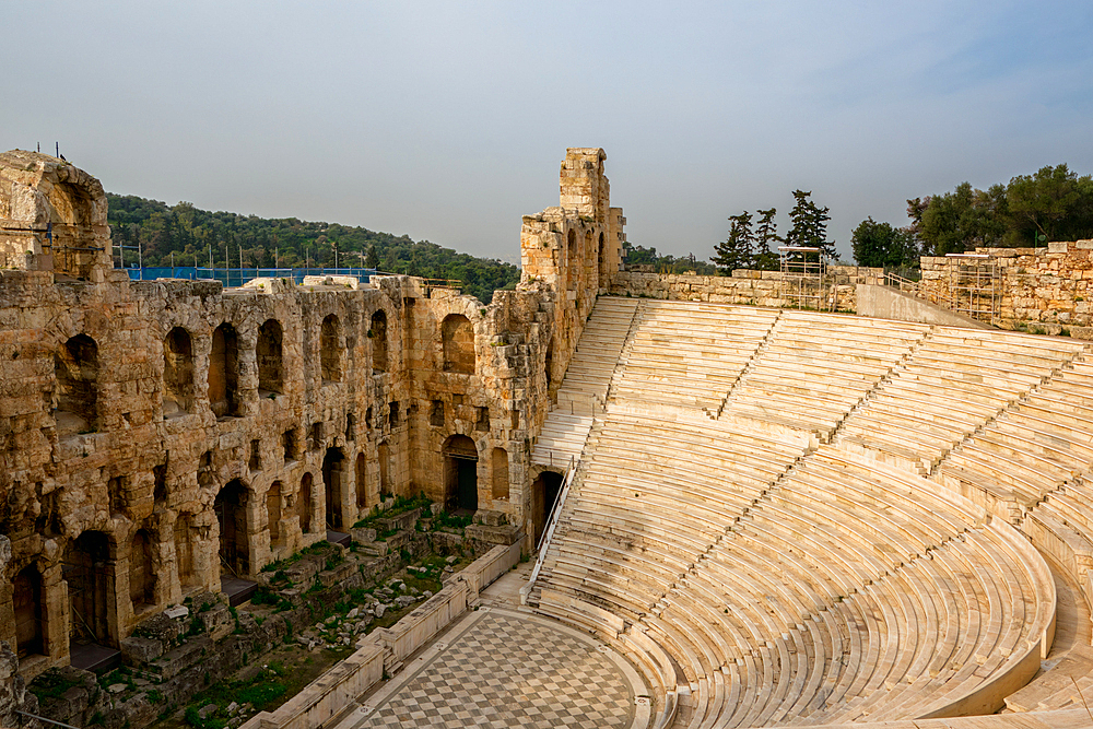 Odeon of Herodes Atticus ancient open theater in Athens Acropolis in Greece