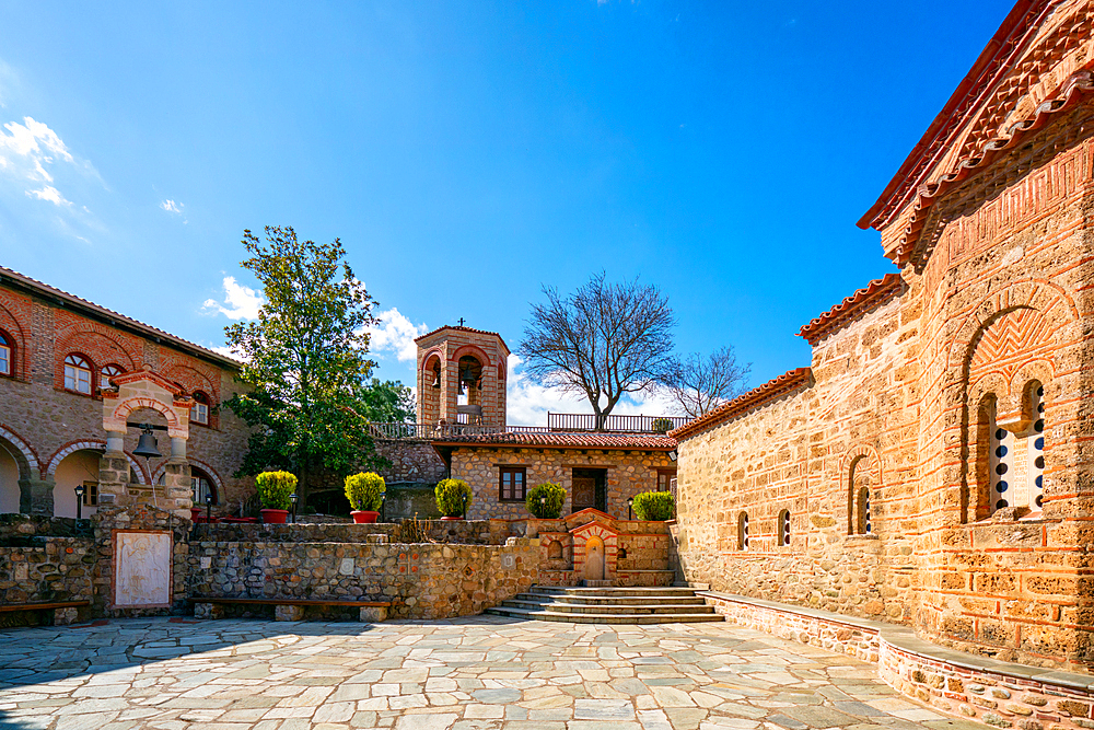 Meteora ancient Great Meteoron holy monastery in Unesco site in Kalabaka, Greece